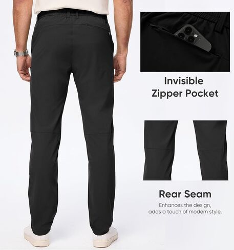 JMIERR Men's Casual Elastic Waist Pants Water Resistant Quick-Dry Lightweight Outdoor Pant with Zipper Pockets in Saudi Arabia