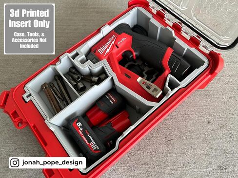 Jonah Pope Design 3d Printed Insert designed for M12 Installation Driver and Packout Organizer V2 (Insert only) (Industrial Gray) in Saudi Arabia