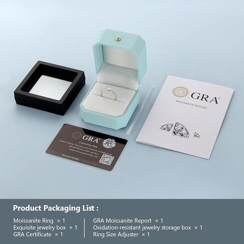 KRKC&CO Moissanite Rings for Women, 0.5-2.0 CT Engagement Rings, D Color VVS1 Clarity, White Gold Plated S925 Sterling Silver, Promise in Kuwait