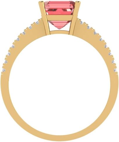 2.7 ct Cushion Cut Natural Garnet 14k Yellow Gold Solitaire with Accents Wedding Engagement Bridal Promise Ring in Saudi Arabia