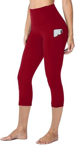 HLTPRO Leggings with Pockets for Women(Reg & Plus Size) - High Waist Tummy Control Yoga Capri Pants with Pockets for Workout in Saudi Arabia