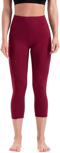 HLTPRO Leggings with Pockets for Women(Reg & Plus Size) - High Waist Tummy Control Yoga Capri Pants with Pockets for Workout in Saudi Arabia