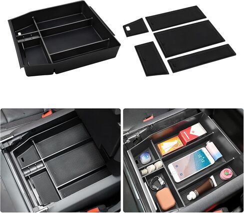 1797 Center Console Organizer fit for Ford F150 F-150 Accessories 2021 2022 2023 2024 2025 Raptor Interior Armrest Box Storage Tray Black in Kuwait