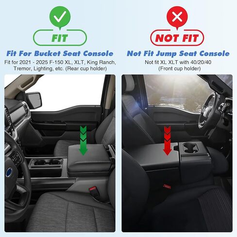 1797 Center Console Organizer fit for Ford F150 F-150 Accessories 2021 2022 2023 2024 2025 Raptor Interior Armrest Box Storage Tray Black in Kuwait