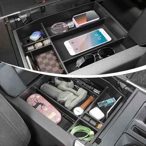 1797 Center Console Organizer fit for Ford F150 F-150 Accessories 2021 2022 2023 2024 2025 Raptor Interior Armrest Box Storage Tray Black in Kuwait