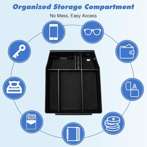 1797 Center Console Organizer fit for Ford F150 F-150 Accessories 2021 2022 2023 2024 2025 Raptor Interior Armrest Box Storage Tray Black in Kuwait