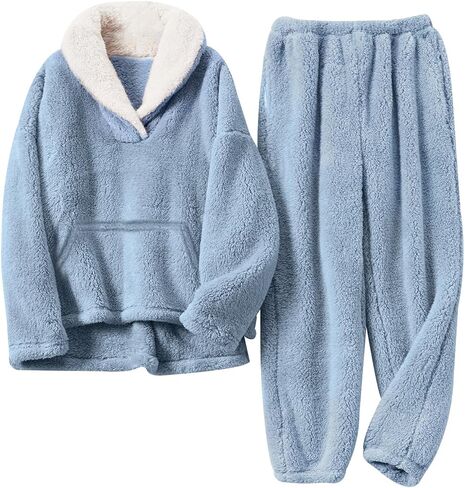 Gihuo الفتيات السراويل الصوف مجموعات غامض 2 قطعة ملابس التلبيب الياقة البلوز البلوز مجموعة Sweatsuit 5-12Y in Kuwait