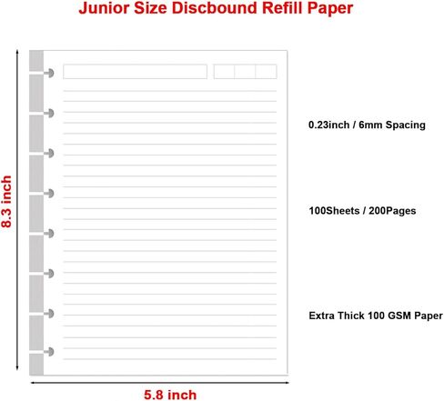 (2 Pack) 9 Disc Lined Refills for Happy Planner, Classic Size Discbound Lined Refill Paper, Loose-leaf Discbound Inserts, 200Sheets / 400Pages, 100gsm Paper, 7x9.25 Inch in Saudi Arabia
