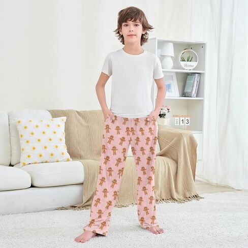 Pfrewn Boys Pajama Pants American Football Ball Lounge Pants Super Soft Pajama Bottoms with Pockets, L in Saudi Arabia