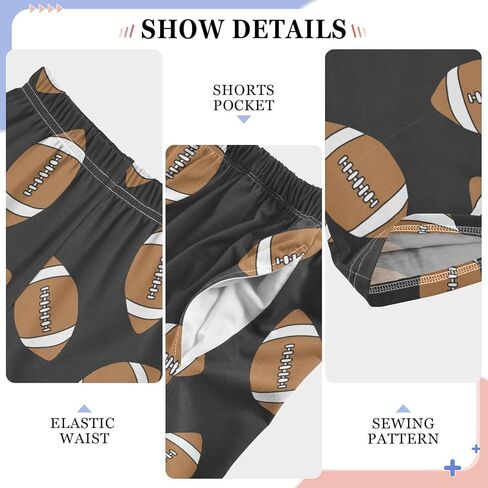 Pfrewn Boys Pajama Pants American Football Ball Lounge Pants Super Soft Pajama Bottoms with Pockets, L in Saudi Arabia