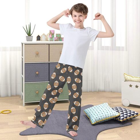 Pfrewn Boys Pajama Pants American Football Ball Lounge Pants Super Soft Pajama Bottoms with Pockets, L in Saudi Arabia