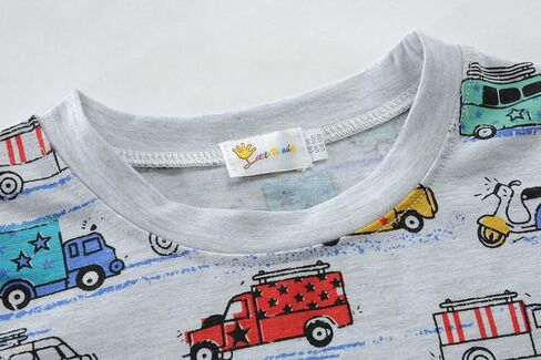 Little Hand Toddler Boys Pajamas Fire Truck 100% Cotton Kids Summer Short Sets Dinosaur Pajama Airplane PJS Set 2-7 T in Kuwait