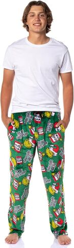 Dr. Seuss The Grinch Men's Merry Grinchmas Who Hash Adult Luxury Plush Lounge Sleep Pajama Pants with Elastic Waistband in Saudi Arabia