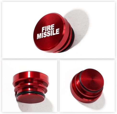 Aluminum Dustproof Car Lighters Plugs Fire Missile Button,12V Replacement Accessories Car Novelty Button Lighter Anodized Aluminum Car Decoration (Red Fire Missile) in Saudi Arabia