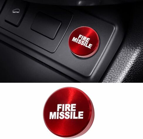 Aluminum Dustproof Car Lighters Plugs Fire Missile Button,12V Replacement Accessories Car Novelty Button Lighter Anodized Aluminum Car Decoration (Red Fire Missile) in Saudi Arabia