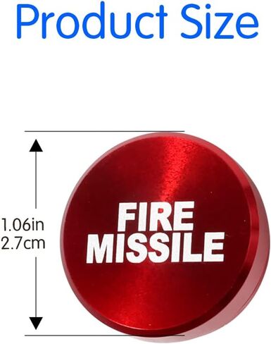 Aluminum Dustproof Car Lighters Plugs Fire Missile Button,12V Replacement Accessories Car Novelty Button Lighter Anodized Aluminum Car Decoration (Red Fire Missile) in Saudi Arabia