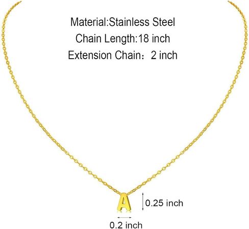 MOMOL Tiny Initial Necklace 18K Gold Plated Small Letter Necklace Personalized Name Necklace for Women in Kuwait