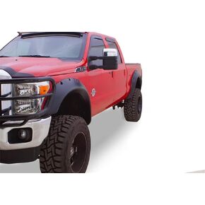 Bushwacker Cutout Pocket/Rivet Style Rear Fender Flares | 2-Piece Set, Black, Smooth Finish | 20102-02 | Fits 2011-2016 Ford F-250 to F-450 Super Duty w/ 8.2' Bed