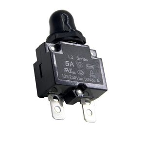 10A Push Button Reset Circuit Breaker with Quick Connect Terminals and Waterproof Black Cap 1Pack