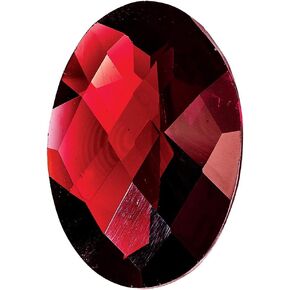 Sonia Jewels Garnet January Red Gemstone, 8X6MM Oval Checkerboard, QUAL
