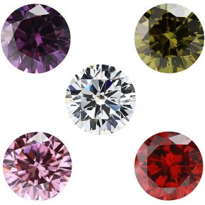 Round Cubic Zirconia Synthetic Gemstone White OliveGreen Pink GarnetColor AmethystColor Mix 5 Colors 5A Loose CZ Stone for Jewelry Making