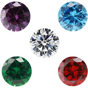 Round Cubic Zirconia Synthetic Gemstone White Seablue GarnetColor AmethystColor Green Mix 5 Colors 5A Loose CZ Stone for Jewelry Making