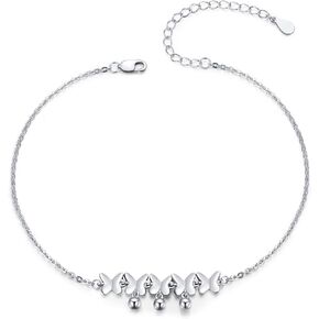 Palpitate 925 Sterling Silver Ankle Bracelet Multilayer Anklets for Women Star, Cross, Infinity, Butterfly Layered Anklet Jewelry