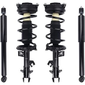 Autoround Front & Rear Complete Shock Absorber Struts with Coil Spring Assembly Compatible with Nissan Versa 2007 2008 2009 2010 2011 2012, Replace 172352 172351 343465, Left & Right, 4PCS