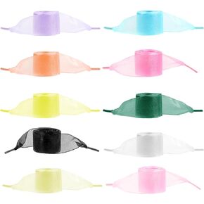10Pairs Shoe Lace, 1" Wide Satin Ribbon Shoelaces, 10 Color Shoe Strings, Shoe Laces Charms for Women, Girls, Kids