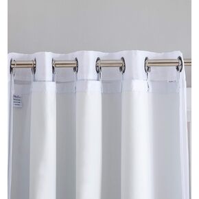 HLC.ME White Thermal Insulated 100% Blackout Curtain Liner 84 inch Grommet Panels - Complete Darkness & Privacy, Energy Efficient, Noise Reducing - 16 Rings Included (2 Panels, 50 W x 80 L inch)
