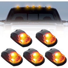 F250 Led Cab Lights Amber, 15-LED Smoke Cover Lens, Roof Running Marker Light, Compatible with 2017-2020 Ford F250 F350 F450 F550 Super Duty Pickup Truck SUV (DK020)