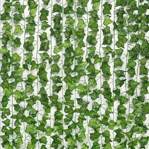 83" Artificial Sweet Potato Leaf Ivy Greenery Garlands Hanging Vines for Indoor Outdoor Walls, Weddings, Patios, Porches (2pcs of Vines)
