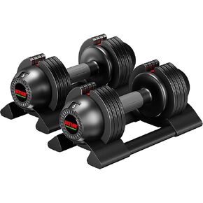 Adjustable Dumbbell 52LB pair Adjustable Dumbbell Set with Tray for Workout Strength Training Fitness Adjustable Weights with Anti-Slip Handle and Weight Plate for Home Exercise