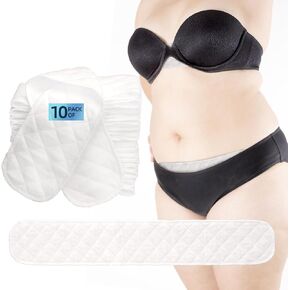 Sweat Pads for Bras, Breast Sweat Absorber 3 Layer Bra Liners to Absorb Sweat Under Breasts, Breast Pads for Sweat and Under Stomach Sweat Pads Cotton Women Tummy Liners