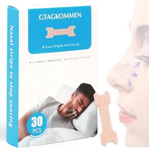 Nasal Strips for Snoring, 30 Pcs Breathing Nasal Strips, Nose Strips for Snoring Extra Strength, Nasal Strips for Breathing, Relieve Nasal Congestion for Adults, Improved Airflow Snore Strips.