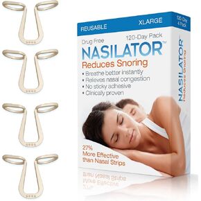 Made in USA! Nasilator Anti-Snoring Devices - Soft and Flexible Nasal Dilators | Improves Breathing & Sleeping | Snoring Solution | Reusable Nasal Cones (XLarge) Pack of 4 - Better Than Nose Strips