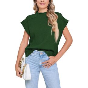 Pink Queen Sweater Vest for Women Cap Sleeve Sweater Tops Sleeveless Crew Neck Vest Tops 2024 Clothes Trendy