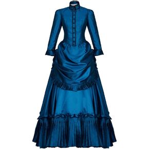 Ghosts Hetty Cosplay Costume Dress Vintage Victorian Bustle Dress Civil War Southern Belle Ball Gown Dress