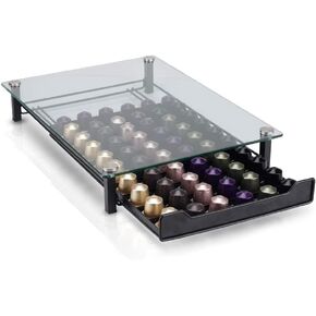 RECAPS Coffee Pod Holder Storage Pod Drawer Pods Holder Compatible with Nespresso Original Line Coffee Pods Kitchen Organizer Holds 60 Pods