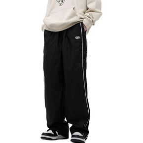 Y2k Track Pants Men Baggy Sweatpants Hip Hop Striped Pants Streetwear Wide Leg Parachute Pants
