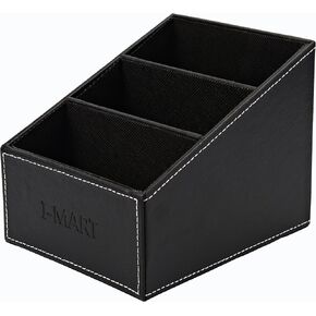 I-MART PU Leather TV Remote Control Holder, Organizer, Storage, Stand (Black)