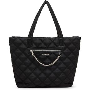 Steve Madden Tonya Quilted Nylon Tote, Black