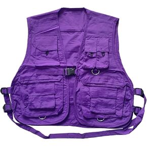HaoMay Women's Outdoor Fishing Safari Buckle Vest Multi-pocket Photography Vest