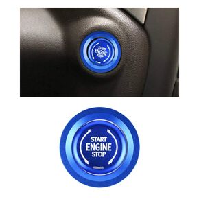 CARFIB Ignition Button Decals for Chevrolet Chevy Blazer Silverado Suburban Tahoe Accessories Push Start Stop Stickers Caps Covers Parts Car Interior Decoration Men Women Aluminum Alloy Blue 2Pcs