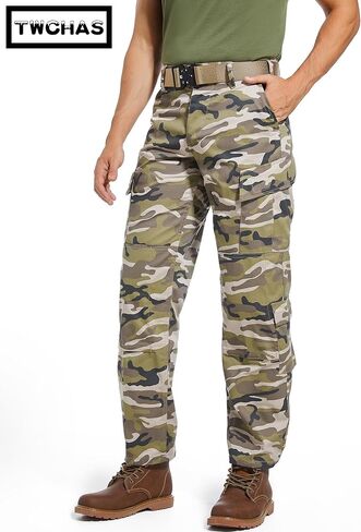 Men’s Tactical Pants, 8 Pockets, Double-Layered Knees, CVC Twill Combat Cargo Pants for Work Hiking Performance in Saudi Arabia