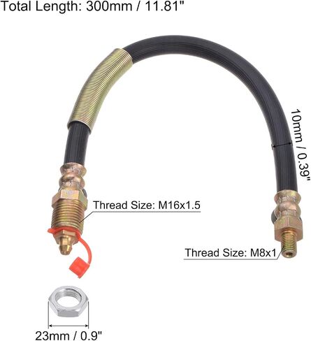 HARFINGTON M10x1mm الموضوع 11.81 "طول مرن تمديد خرطوم الشحوم مع تثبيت عرافة المسمار الجوز لتزييت بندقية الشحوم in Saudi Arabia