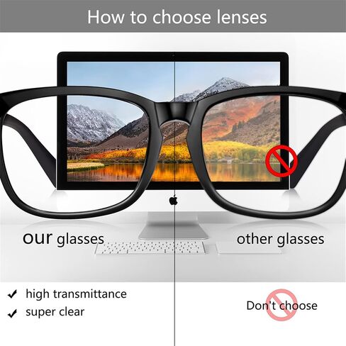 CHBP Blue-Light-Blocking-Glasses for Women Computer Glasses Man，2 Pack Gaming Eyeglasses Fashion Frame(black+transparent) in Saudi Arabia