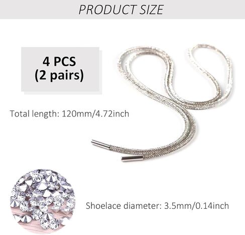 زوجان من أربطة الأحذية المصنوعة من حجر الراين، أربطة أحذية من حجر الراين اللامعة من حجر الراين برباط برباط بديل لأربطة الأحذية الرياضية ذات القلنسوة in Kuwait