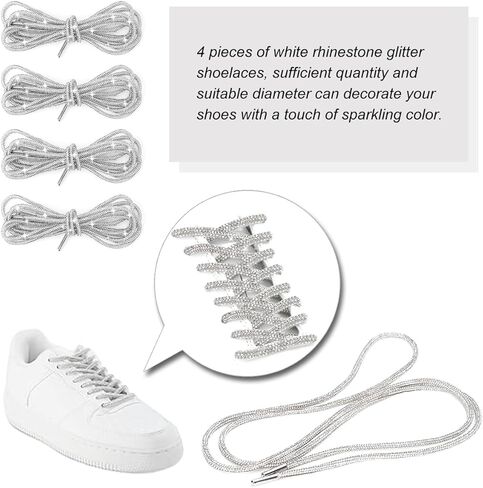 زوجان من أربطة الأحذية المصنوعة من حجر الراين، أربطة أحذية من حجر الراين اللامعة من حجر الراين برباط برباط بديل لأربطة الأحذية الرياضية ذات القلنسوة in Kuwait