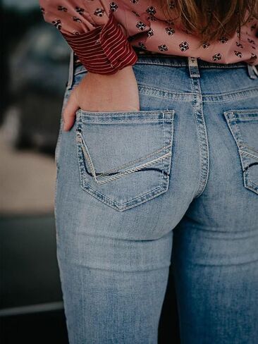 Flamingals Women's Boot Cut Jeans Trendy Tummy Control Jeans Stretch Straight Leg Skinny Jeans in Saudi Arabia